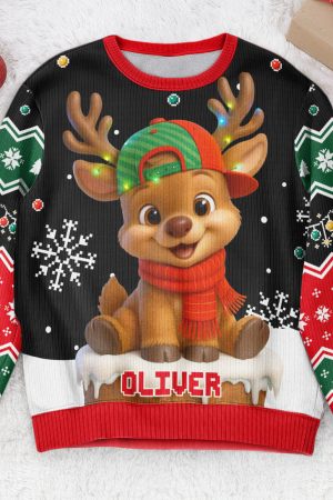 Baby Reindeer Christmas - Personalized Ugly Sweater