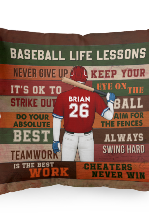 Baseball Life Lessons - Personalized Pillow (Insert Included)
