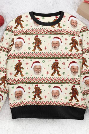 Bigfoot Custom Photo - Personalized Ugly Christmas Sweater