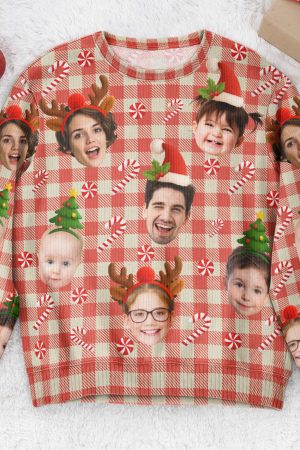 Custom Face Christmas Silly Family, Friends, Co-Workers - Personalized Ugly Sweater