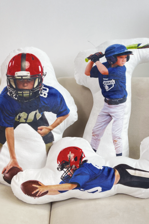 Custom Photo American Football Player Boy Sons - Personalized Photo Custom Shaped Pillow