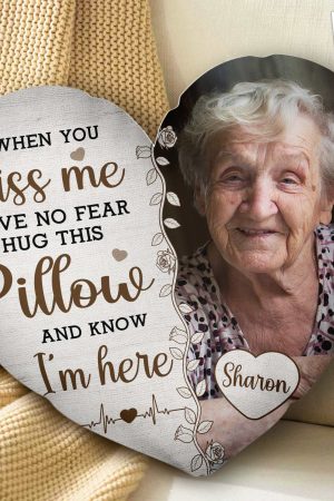 Custom Photo Hug This & Know I'm Here  - Personalized Photo Custom Shaped Memory Pillow