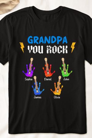 Grandpa You Rock - PersonalizedOne Size Shirt - Gift For Grandpa