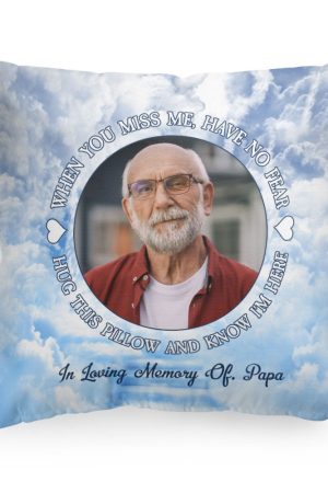 Hug This Pillow And Know I'm Here - Personalized Photo Pillow (Insert Included)