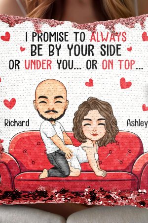 I Promise To Always Be By Your Side - Custom Sequin Pillow