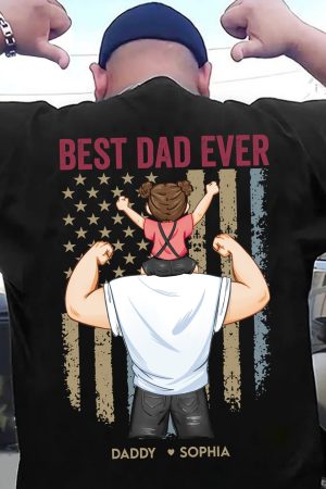 Proud As The Best Dad Ever - Personalized Back PrintedOne Size Shirt