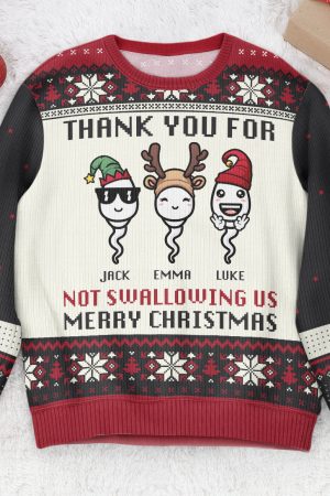 Thank You For Not Swallowing Us - Personalized Ugly Sweater